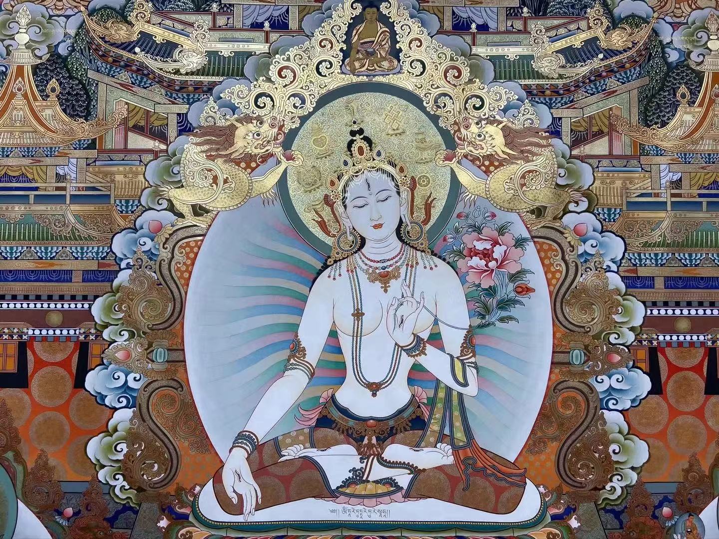 摩尼宝白度母唐卡