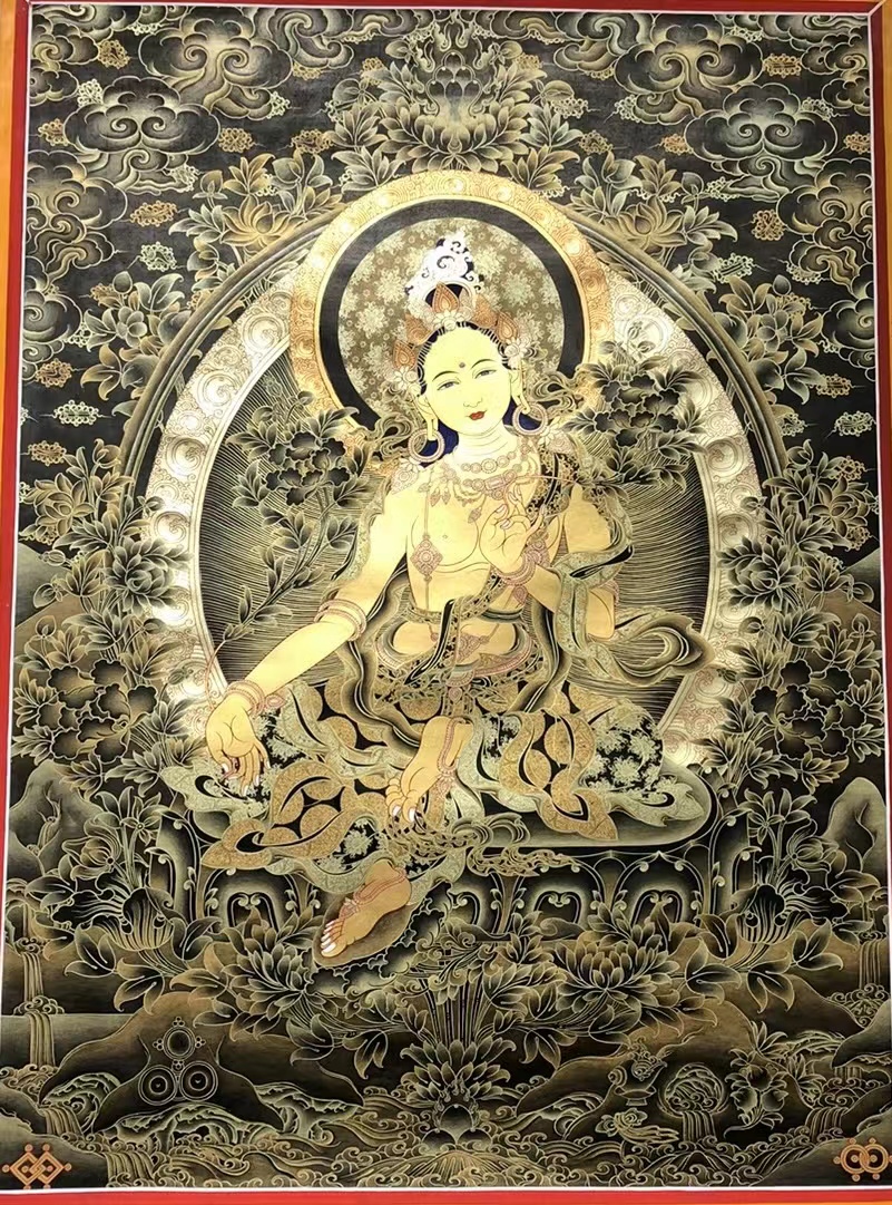 摩尼宝绿度母唐卡