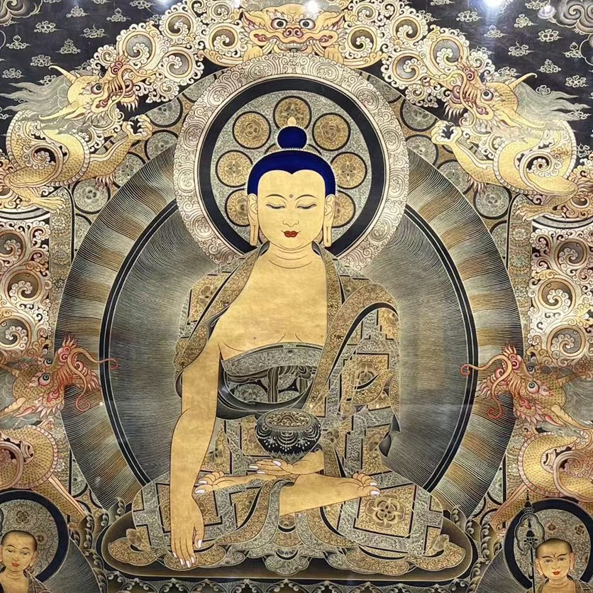 摩尼宝释迦摩尼黑唐卡